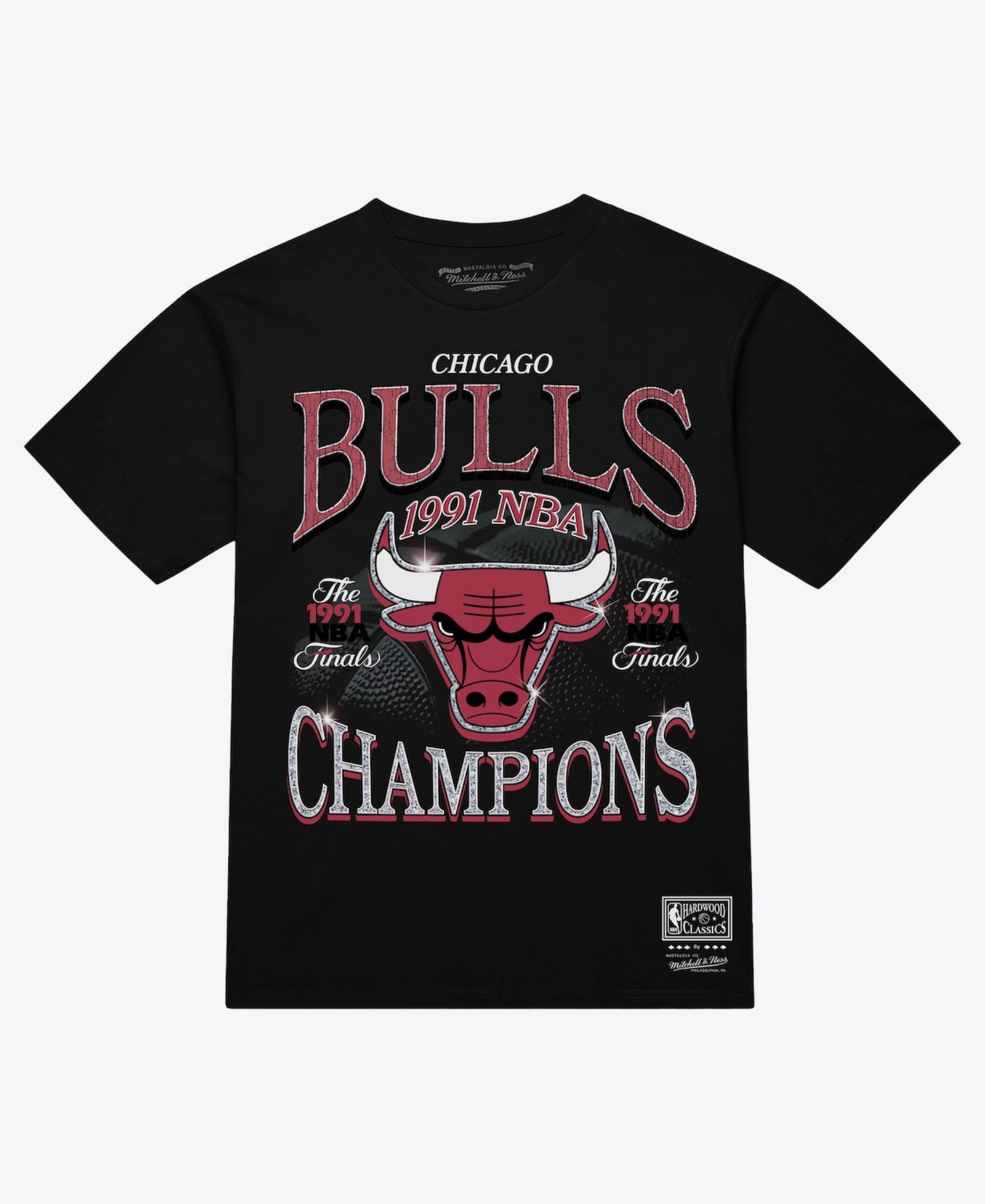 Mitchell & Ness мужская футболка Mitchell & Ness Men's Black Chicago Bulls Champions Era