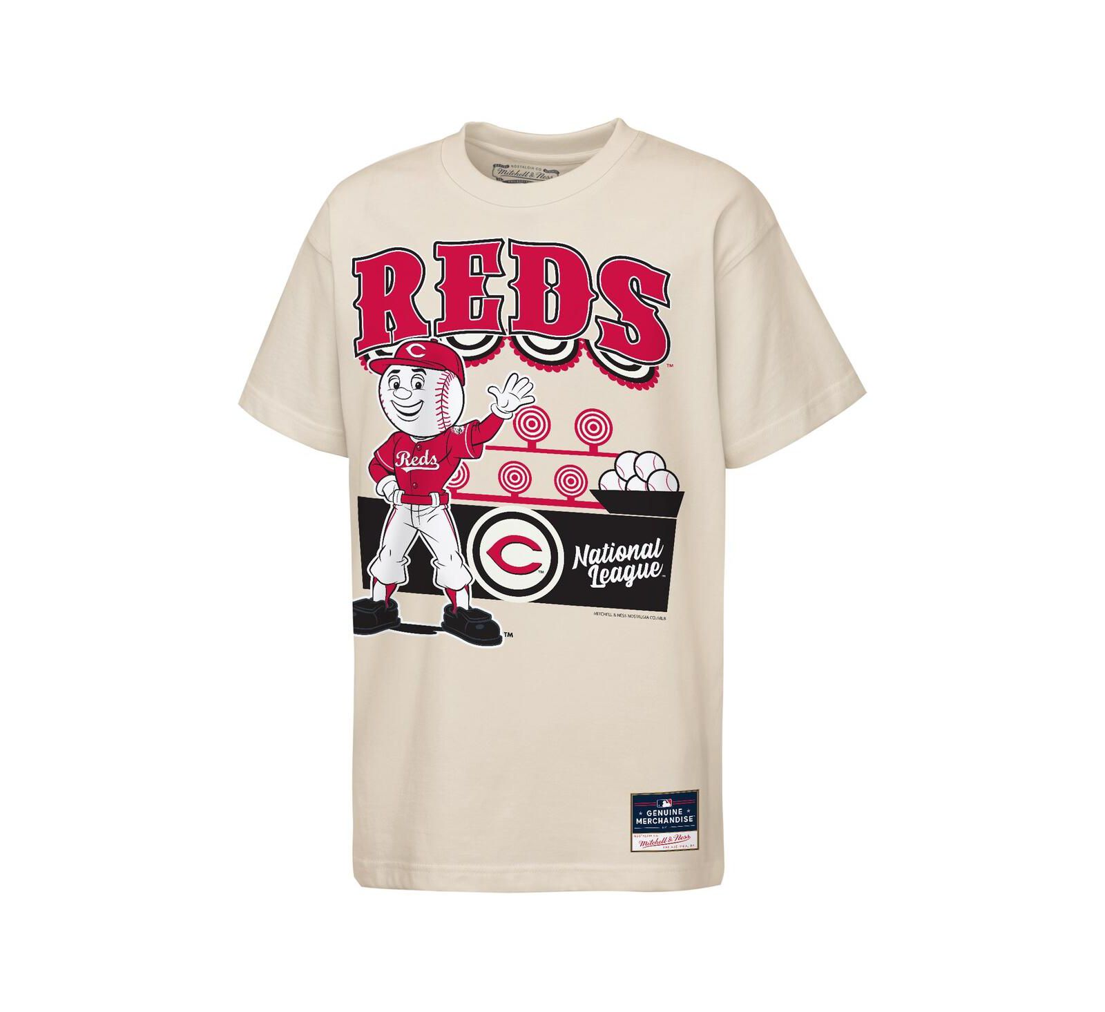 Футболка Mitchell & Ness Cream Cincinnati Reds Step Back Up Mascot для мальчиков и девочек