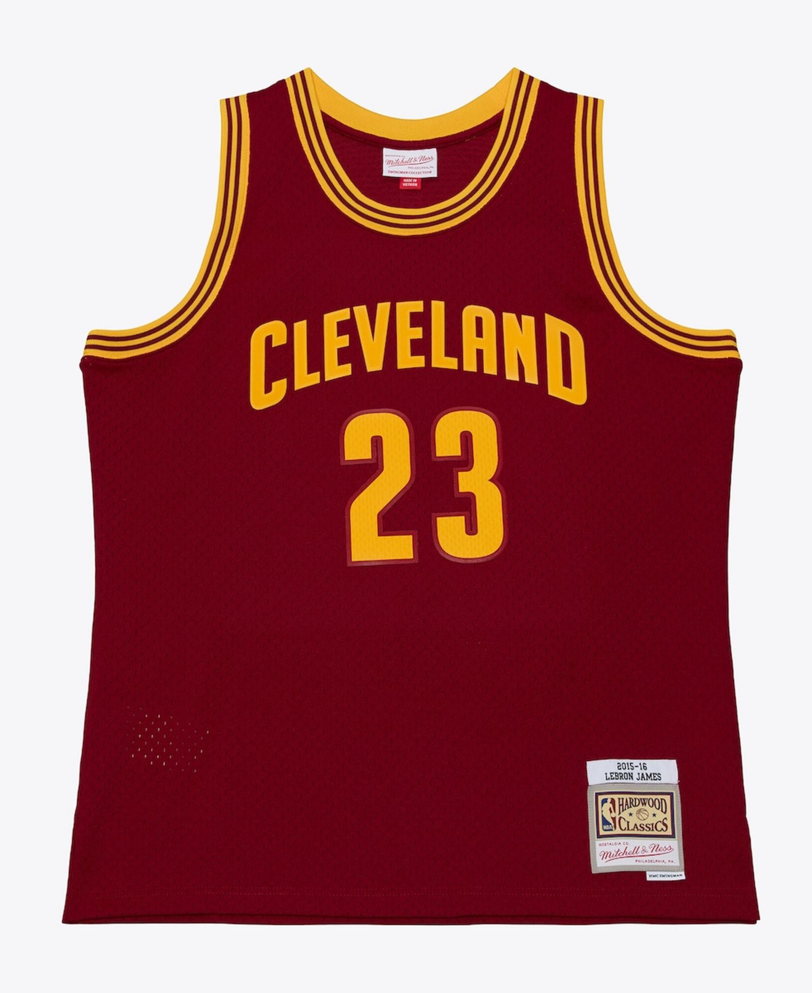 Мужская джерси Mitchell & Ness LeBron James Wine Cleveland Cavaliers 2015-16 Swingman