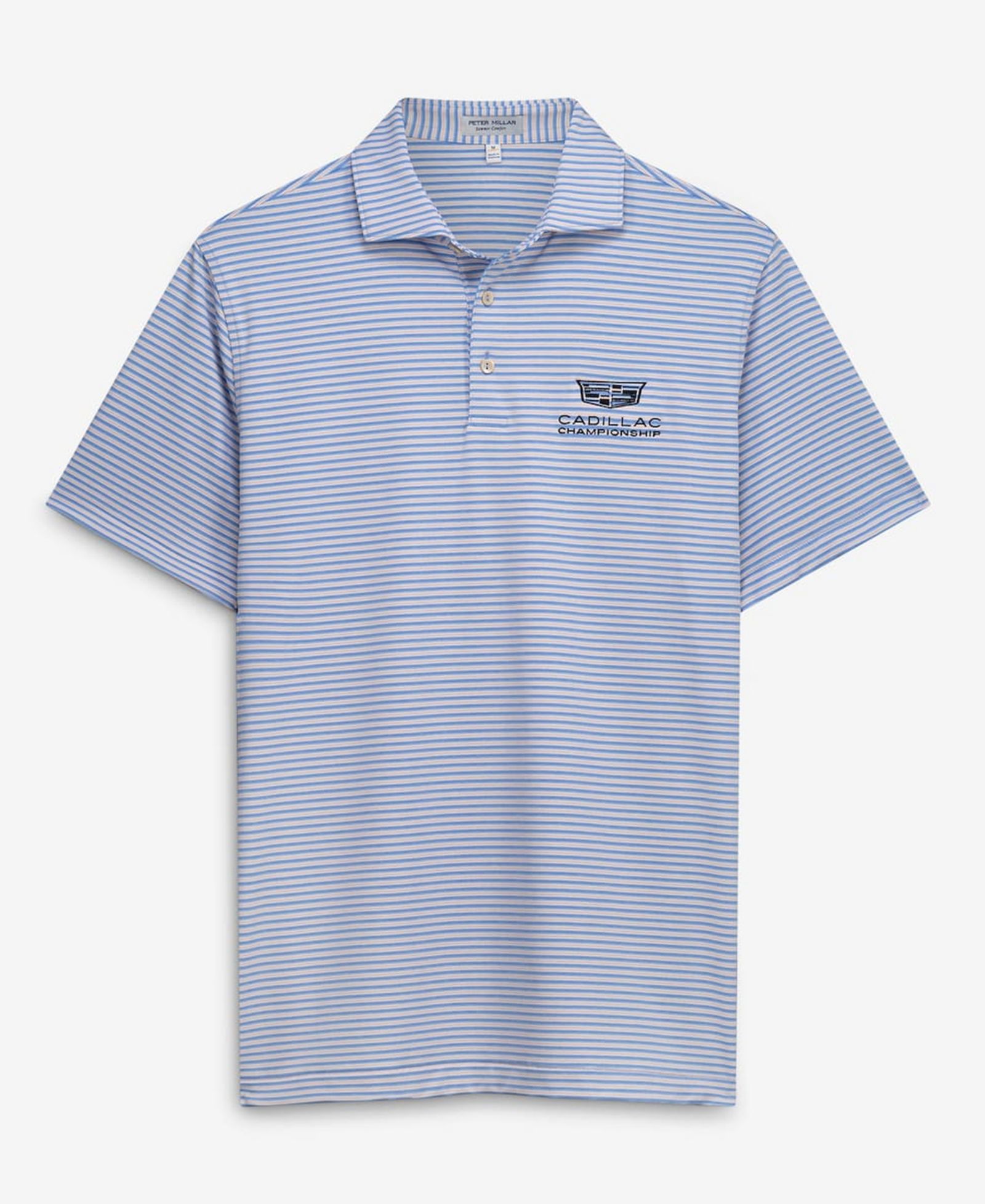 Peter Millar Men's Blue Cadillac Championship Owens Performance Jersey Polo Shirt