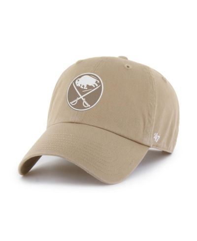 Мужская кепка '47 Brand Khaki Buffalo Sabres Logo Clean Up регулируемая