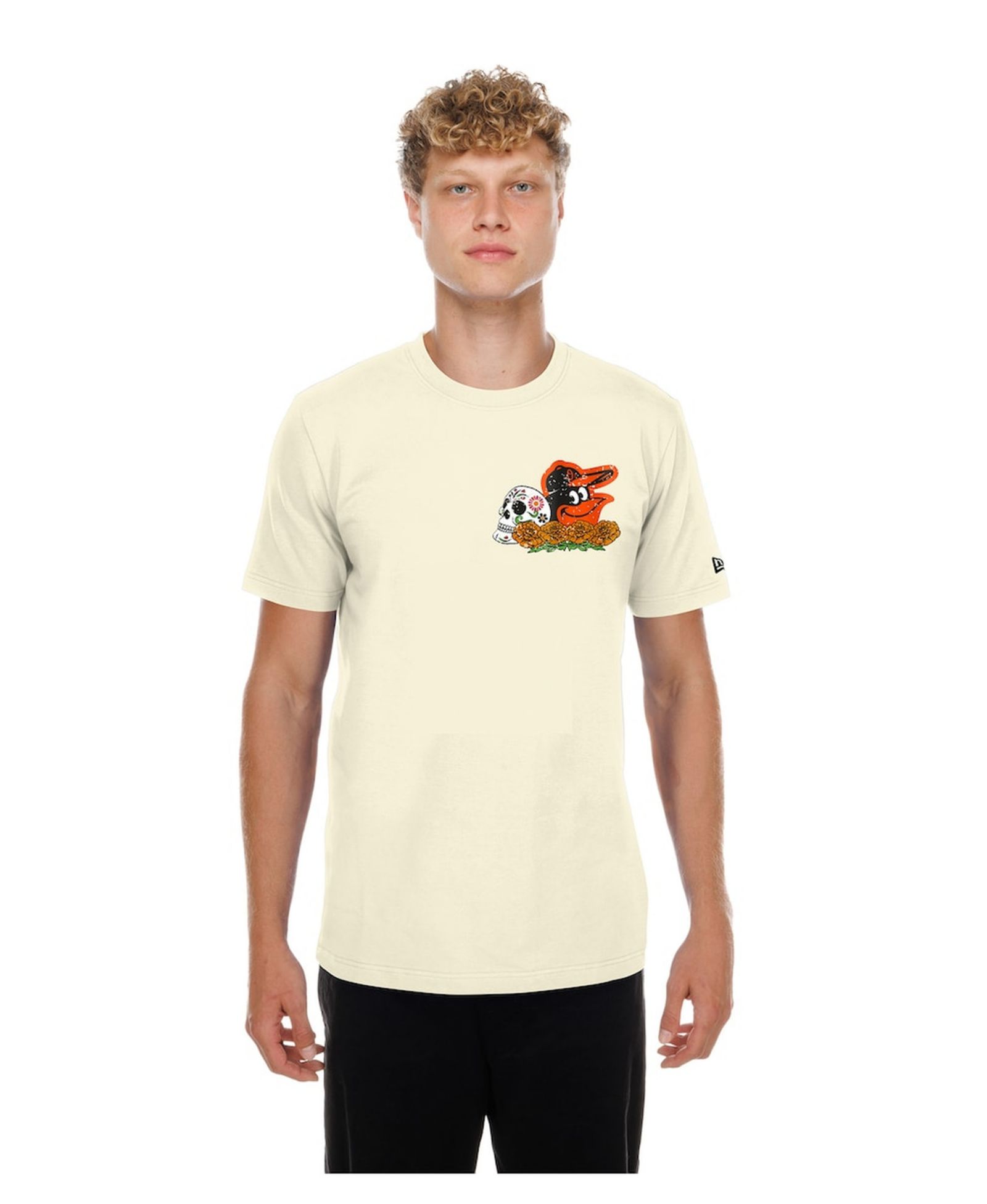 Мужская футболка New Era Natural Baltimore Orioles Dia de los Muertos Sugar Skull