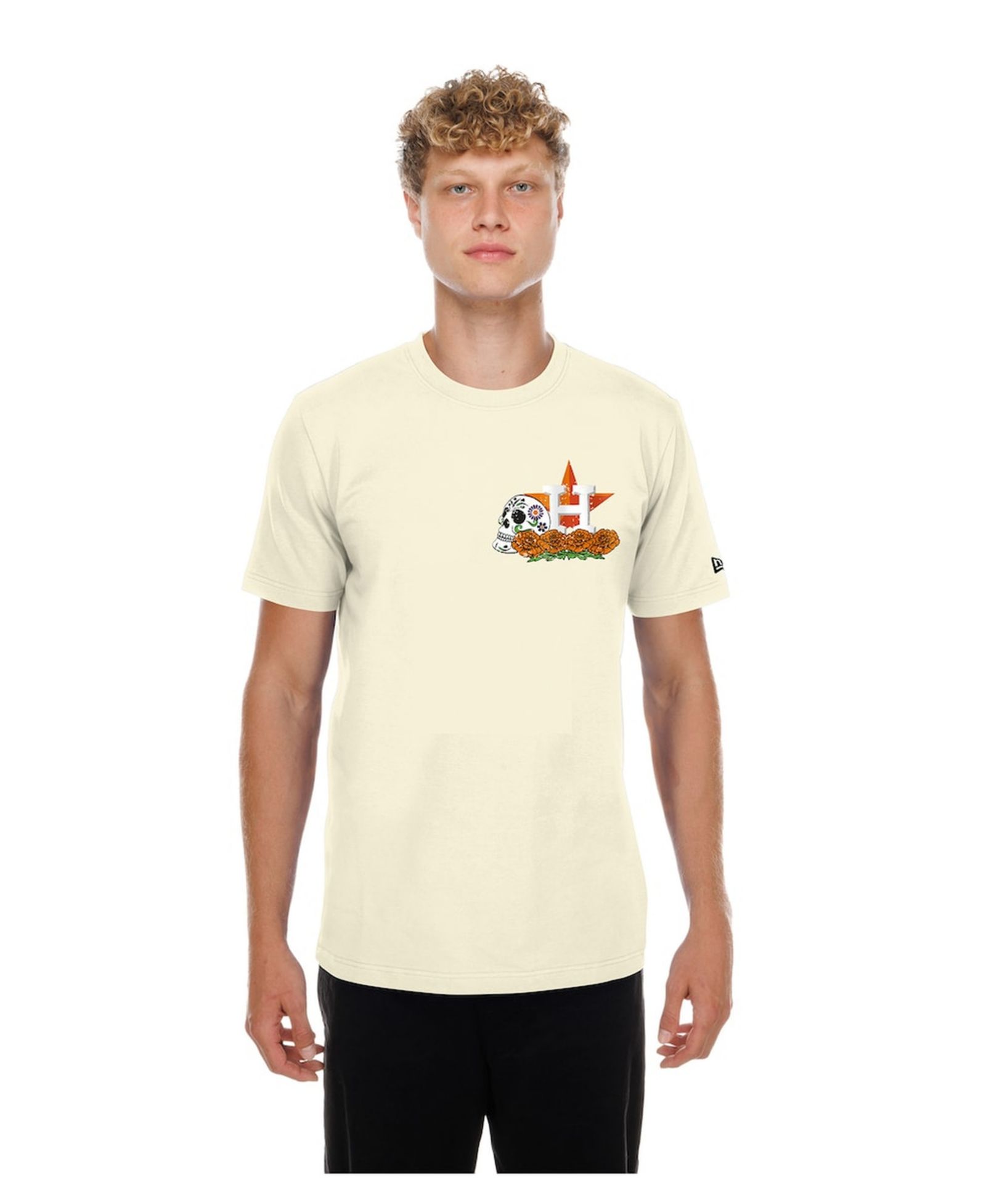 Мужская футболка New Era Natural Houston Astros Dia de los Muertos Sugar Skull