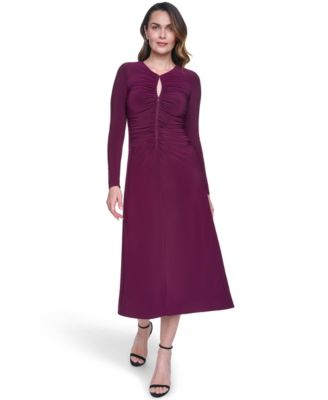 Vince Camuto Женское платье с присбором и длинным рукавом