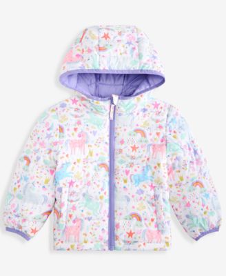 S Rothschild & CO Toddler Girls' 2T-5T Long-Sleeve Printed Midweight Packable Jacket