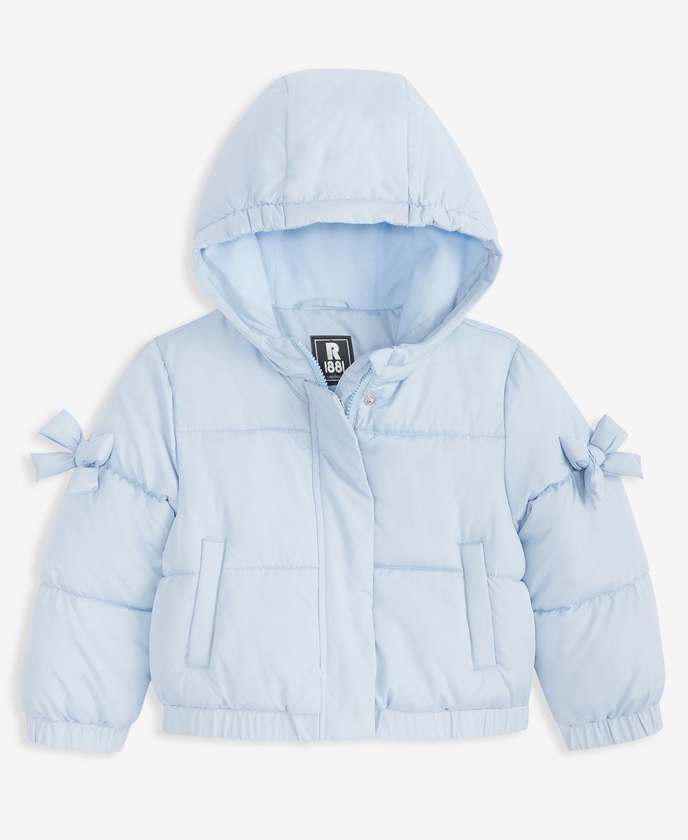 S Rothschild & CO Little Girls' 2T-6X Bow-Sleeve Hooded Bomber Jacket