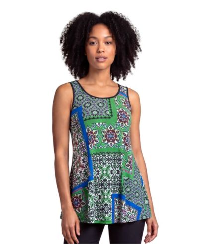 24seven Comfort Apparel Plus Size топ-майка с абстрактным принтом