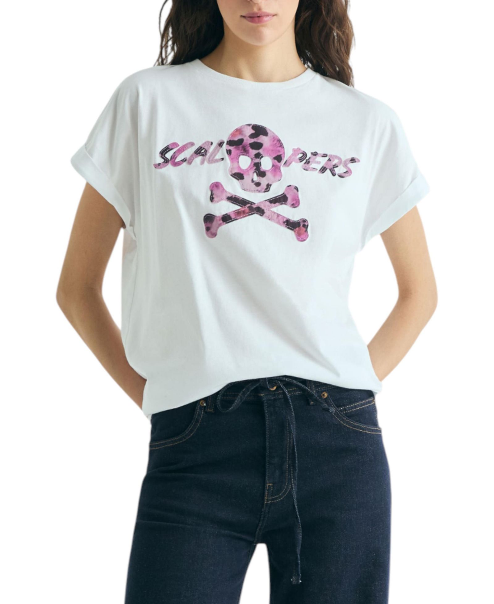 Scalpers Women's Animal Print Skull T-Shirt