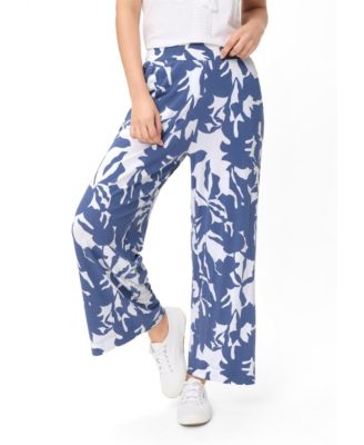 Olsen Abstract Floral Jersey Cropped Pant