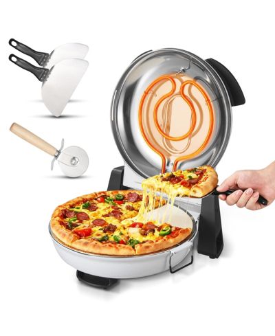 Электрическая печь для пиццы Mecale, 12", 1200W, с каменным дном и 5 режимами нагрева