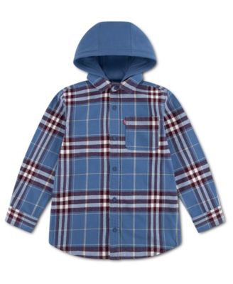 Рубашка Levi's Boys' 2T-7 Hooded Plaid Flannel