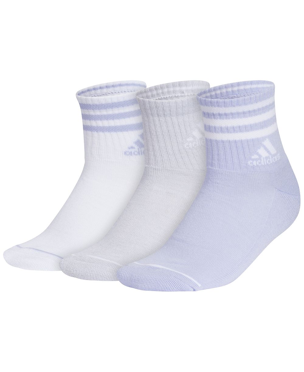 adidas Women's Cushioned 3-Stripe 4.0 High Quarter Socks, 3-Pack