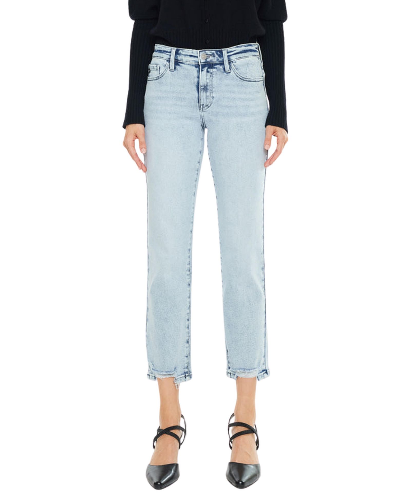 KanCan Essential Women's Pam Mid Rise Crop Straight Jeans