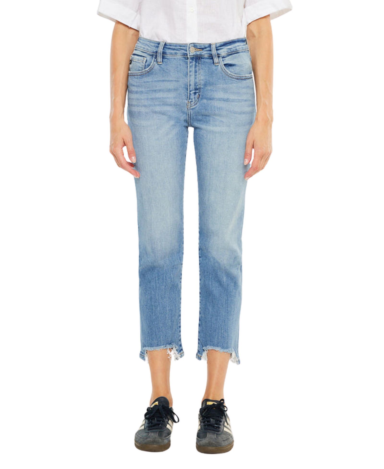 KanCan Essential Women's Angela High Rise Slim Crop Straight Jeans