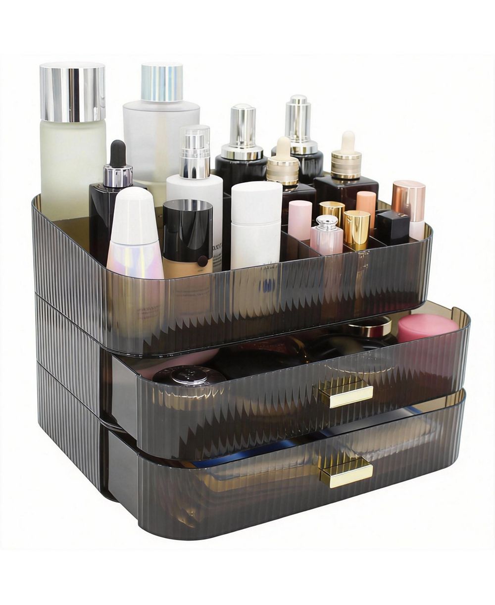 YIGII 2-Drawer Acrylic Cosmetic Organizer for Bathroom and Vanity