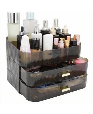 YIGII 2-Drawer Acrylic Cosmetic Organizer for Bathroom and Vanity