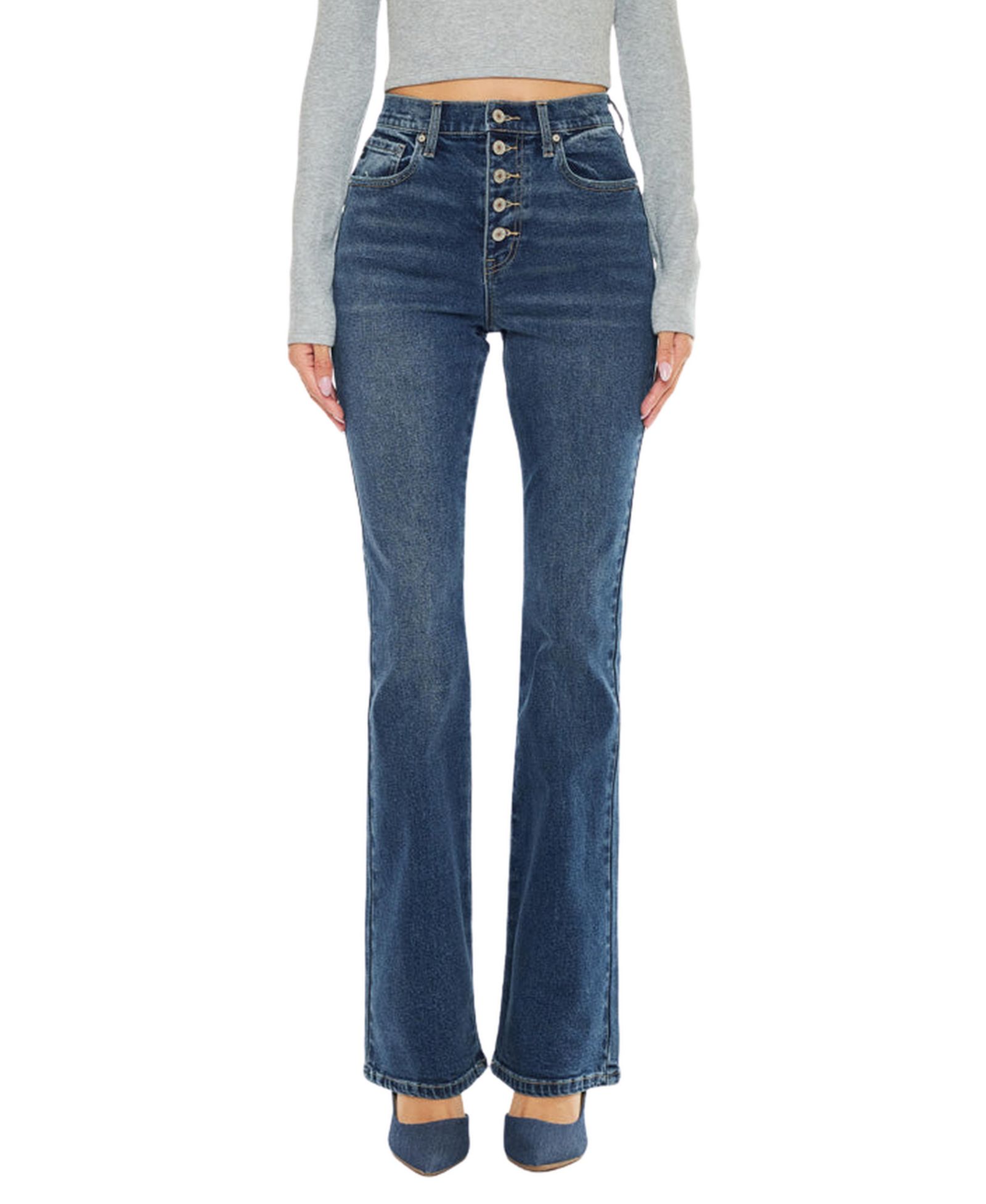 KanCan Women's Zina High Rise Vintage Bootcut Jeans