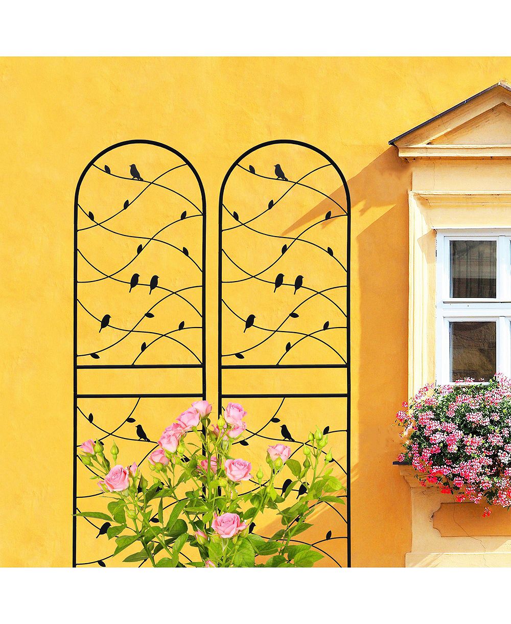 Clihome Metal Garden Trellis 71" x 19.7" Rustproof Trellis for Climbing Plants Outdoor Flower Support
