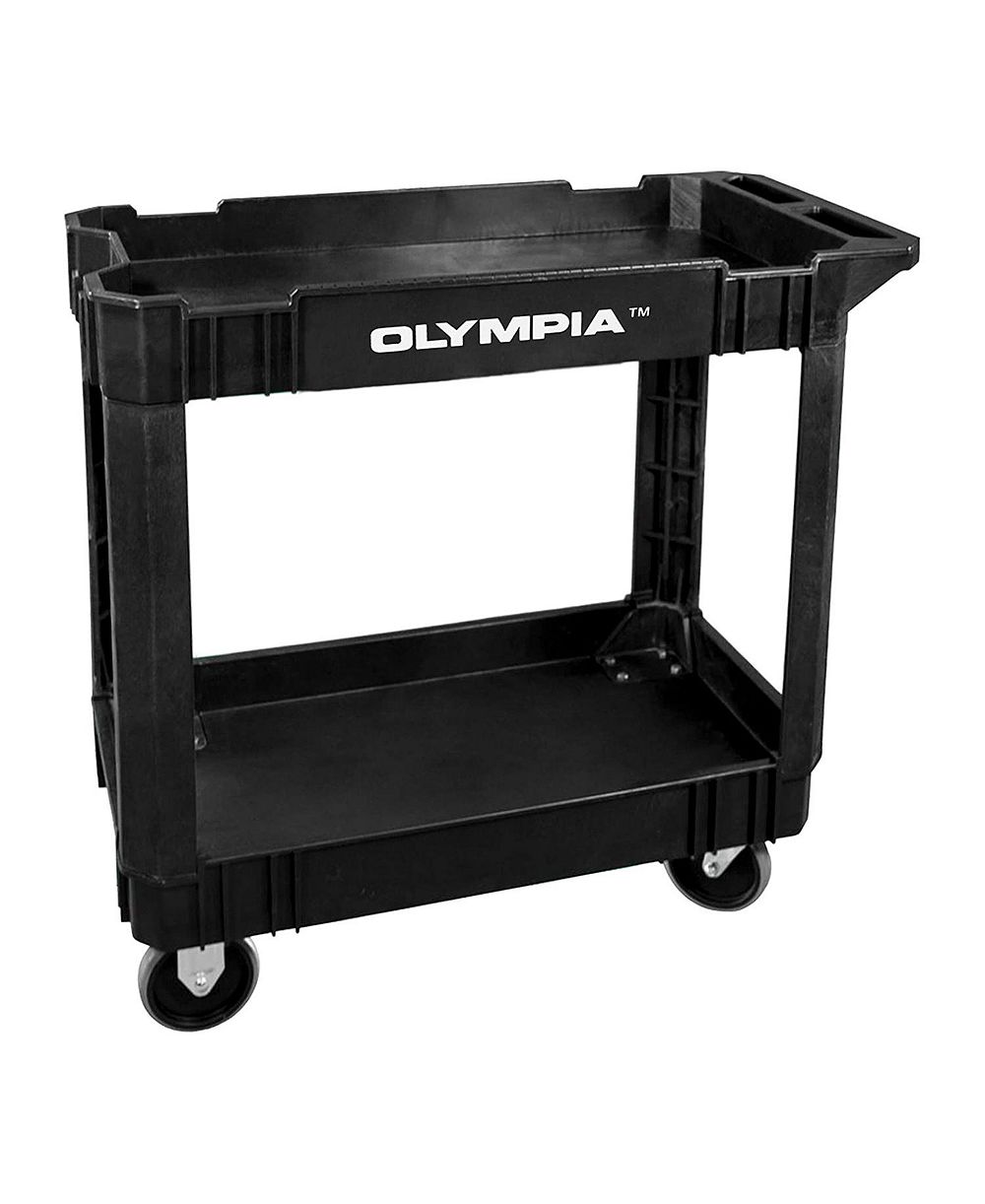 Olympia Tools 500 Pound Capacity Plastic Rolling Utility Cart  Shelves
