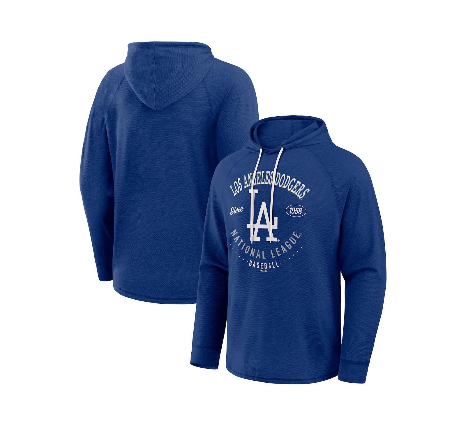 Мужская футболка Fanatics Royal Los Angeles Dodgers Raglan Hooded Long Sleeve