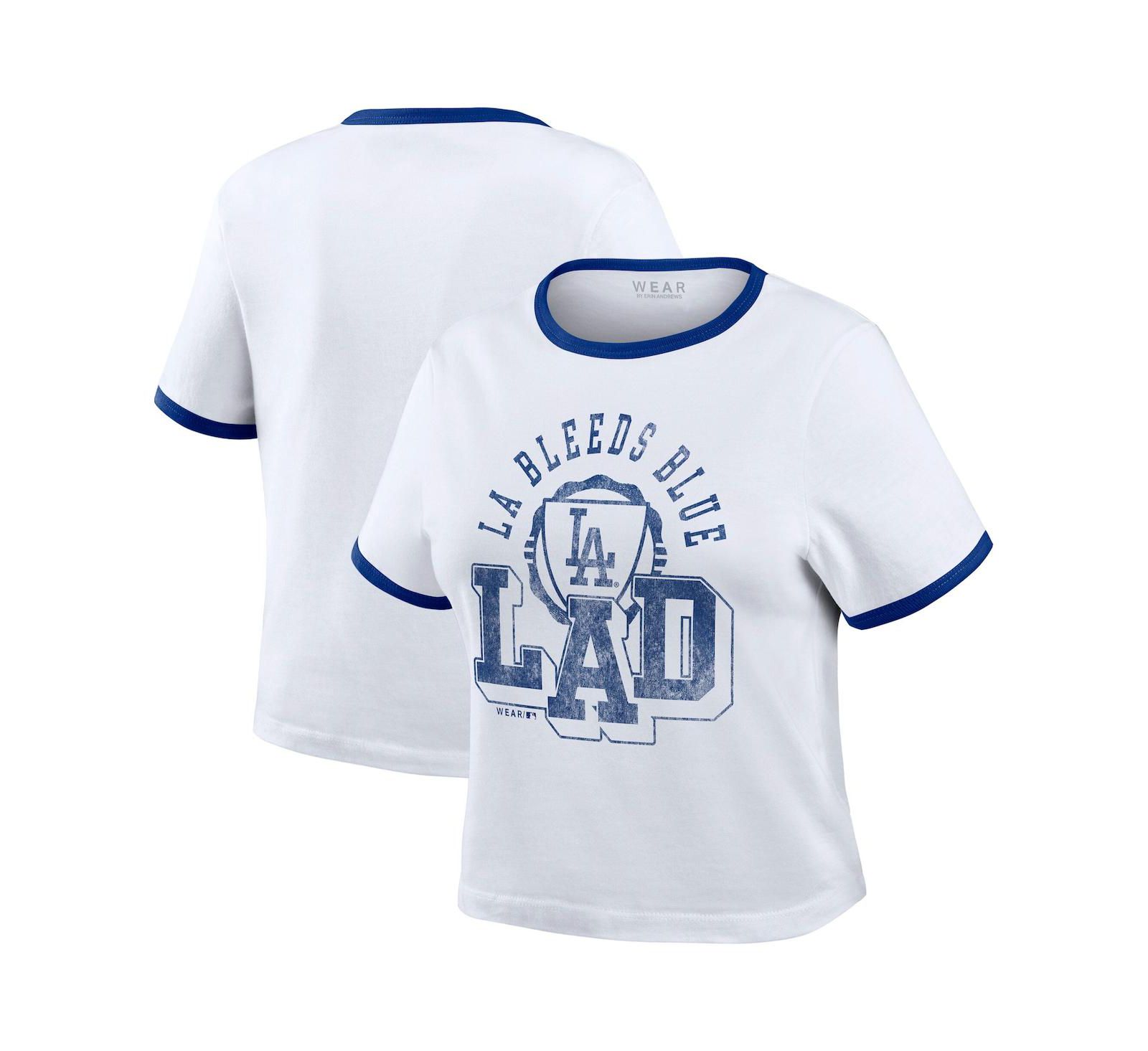 WEAR by Erin Andrews Женская детская футболка White Los Angeles Dodgers Ringer Baby