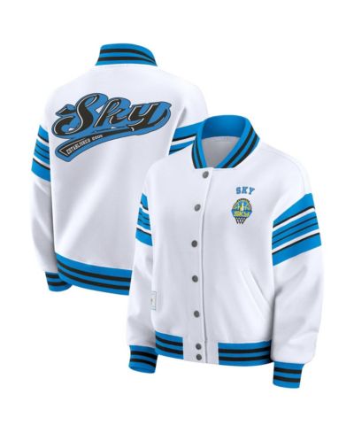 WEAR by Erin Andrews Женская флисовая куртка-свитшот WNBA Full-Snap White/Blue