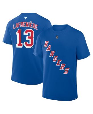 Fanatics Men's Alexis Lafreniere Blue New York Rangers Authentic Stack Name & Number T-Shirt