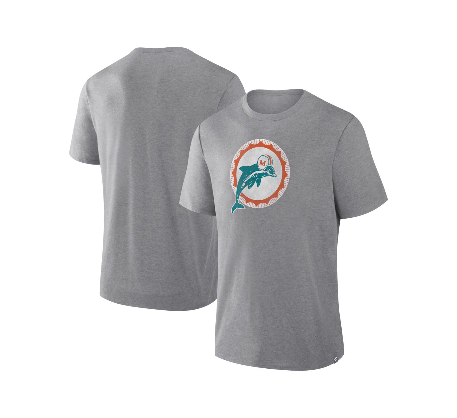 Мужская футболка Fanatics Miami Dolphins Vintage Heritage Tri-Blend, Heather Gray