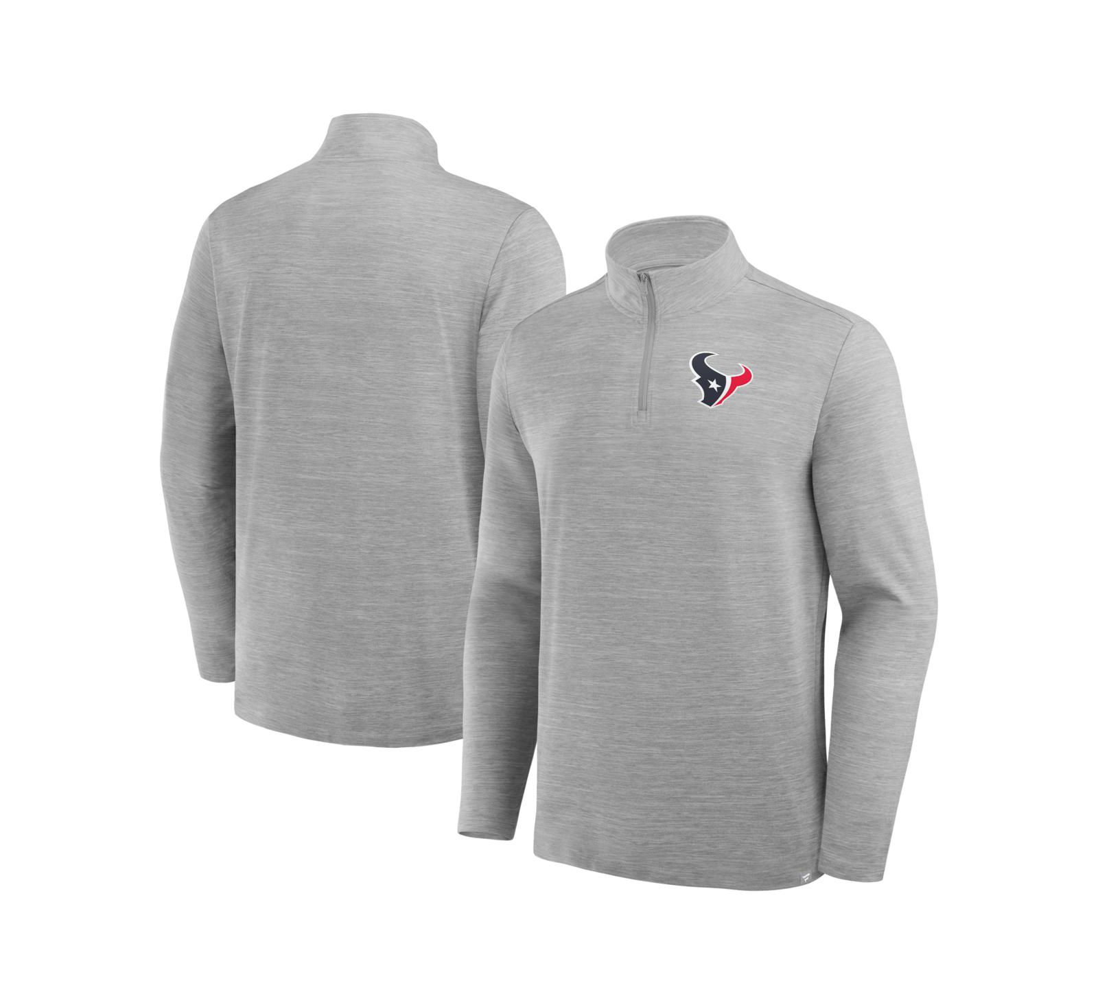 Fanatics Мужская толстовка Houston Texans Clutch Quarter-Zip, серая меланж
