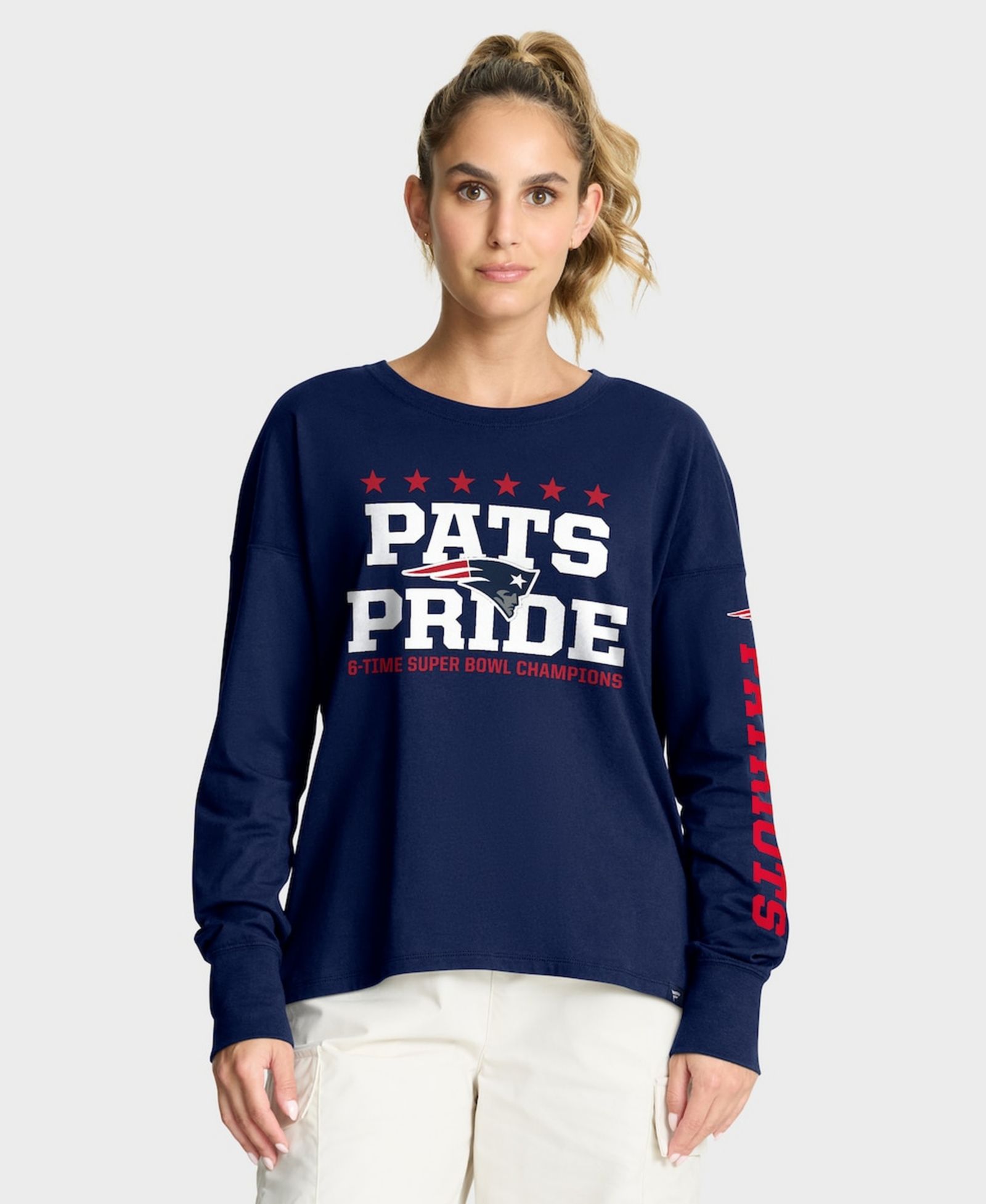 Женская футболка Fanatics New England Patriots Hometown Legacy с длинным рукавом, темно-синяя