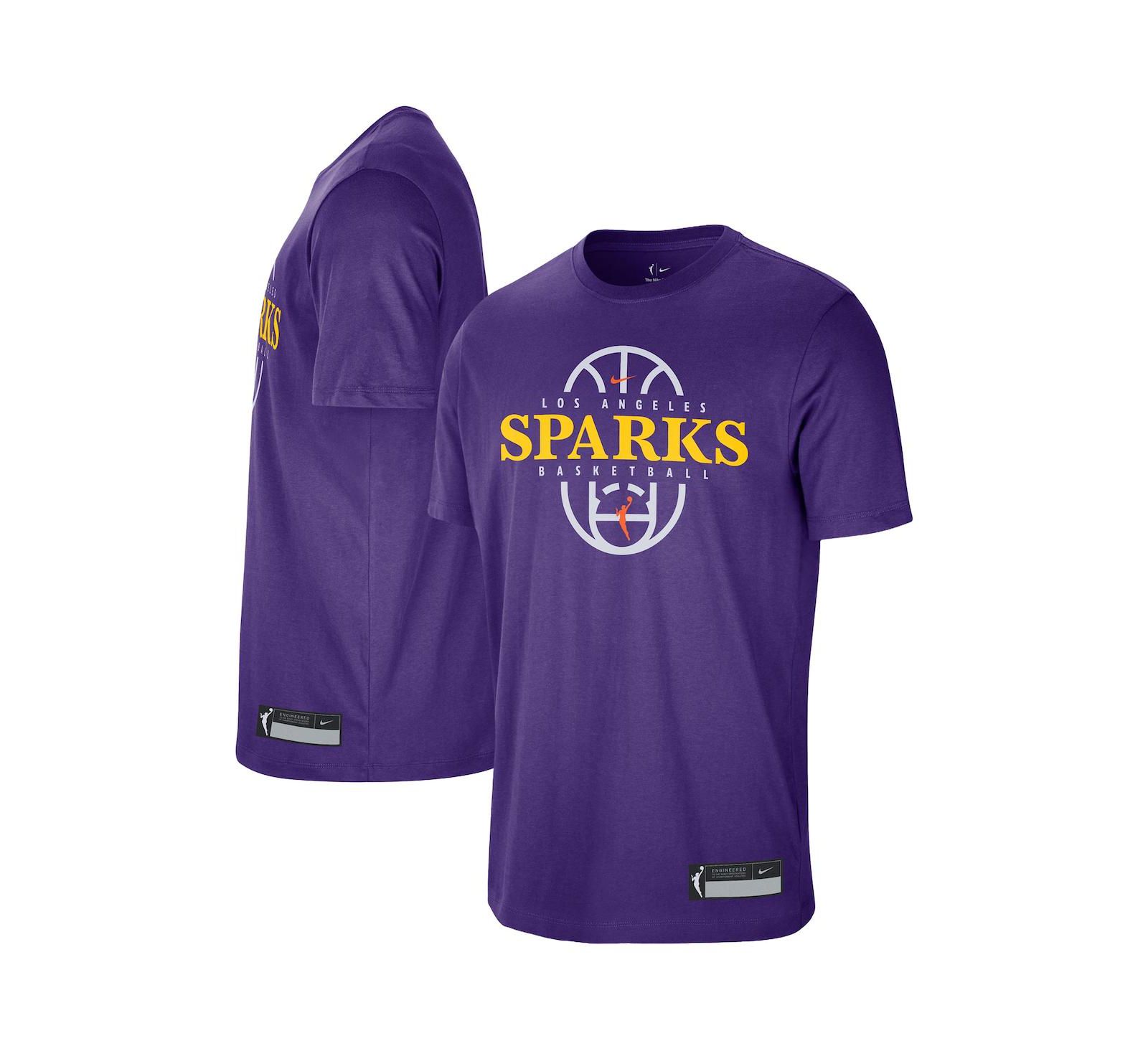 Мужская и женская тренировочная футболка Nike Los Angeles Sparks 2026 On-Court Authentic, фиолетовая