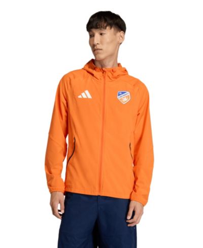 Мужская ветровка adidas Orange FC Cincinnati Tiro Travel Full-Zip Hooded Windbreaker