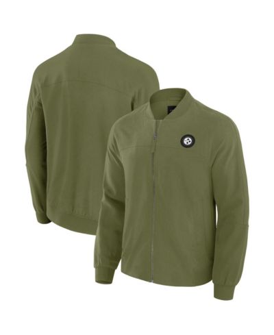 J. Palmer Мужская легкая куртка J. Palmer Olive Pittsburgh Steelers Cover-4 Tri-Blend Full-Zip