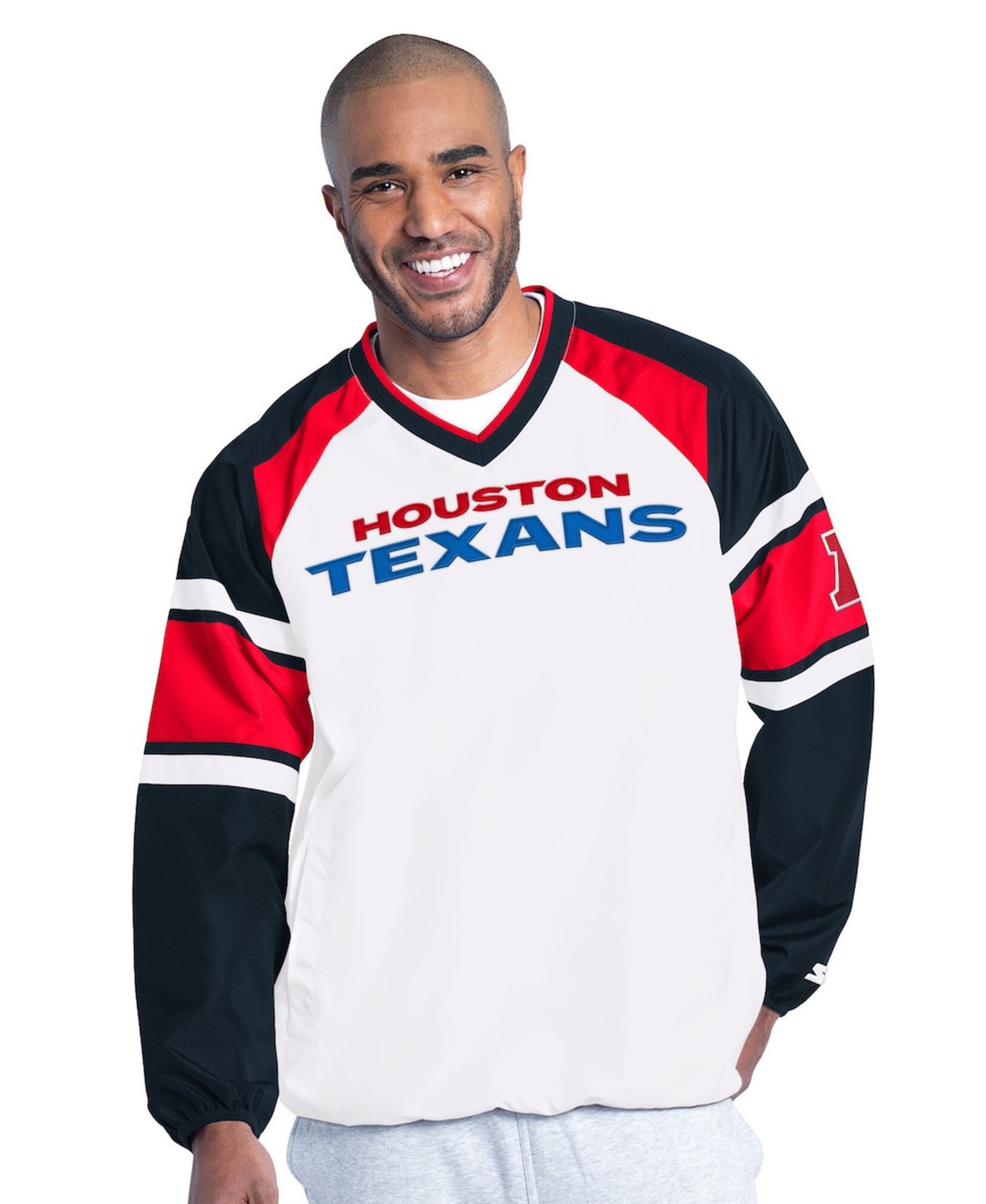Мужская ветровка Starter White Houston Texans Infield Play Raglan Pullover Jacket