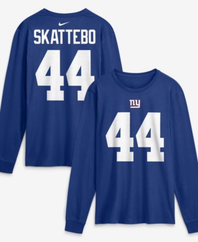 Nike Men's Cam Skattebo Royal New York Giants Name & Number Long Sleeve T-Shirt