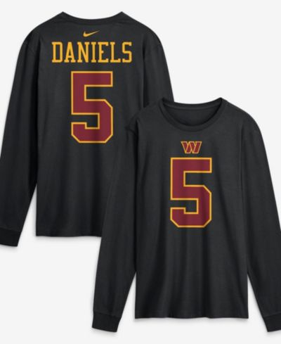 Футболка Nike Men's Jayden Daniels Black Washington Commanders Long Sleeve