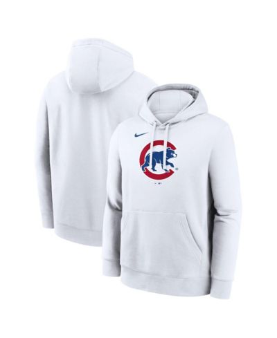 Nike Men's White Chicago Cubs Logo Club Hoodie
