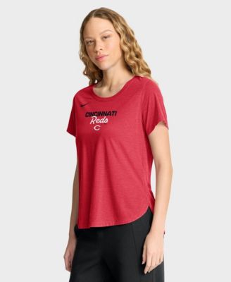 Женская футболка Nike Heather Red Cincinnati Reds Arched Tri-Blend