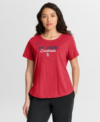 Nike Женский трикотажный T-shirt Nike St. Louis Cardinals Arched Tri-Blend, Heather Red