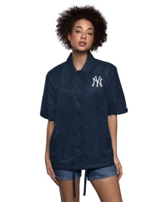 Starter женская ветровка с коротким рукавом Navy New York Yankees High Post