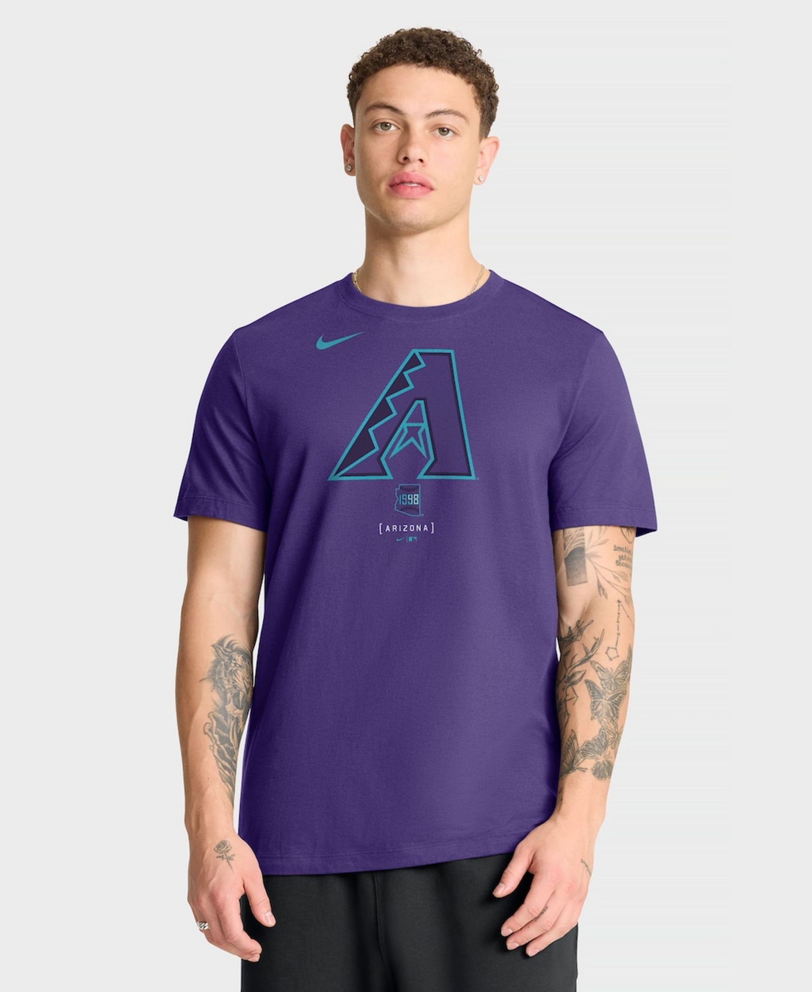 Nike Мужская футболка Arizona Diamondbacks City Connect с большим логотипом, фиолетовая