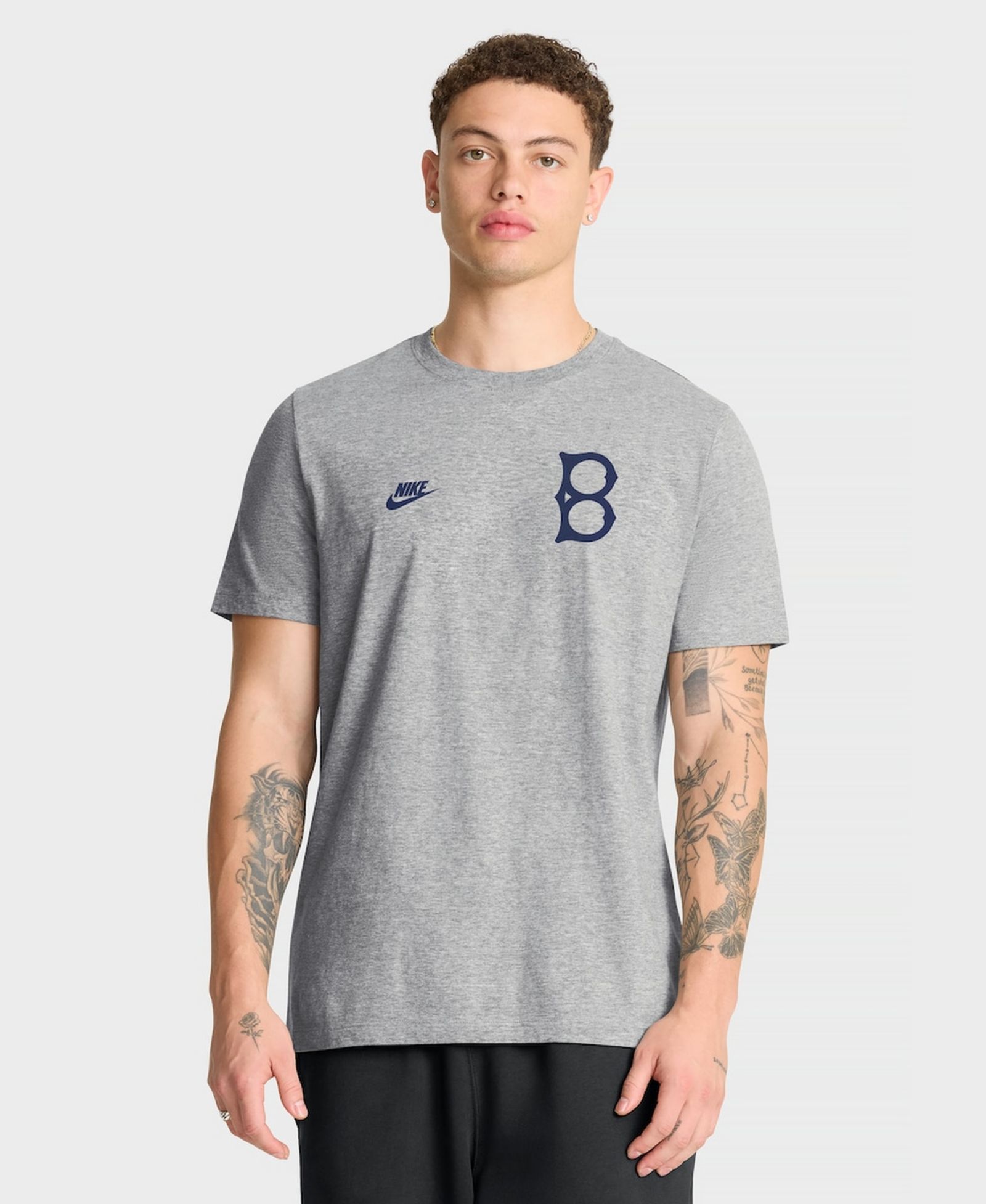 Nike футболка Brooklyn Dodgers Cooperstown, цвет Heather Gray, Мужской