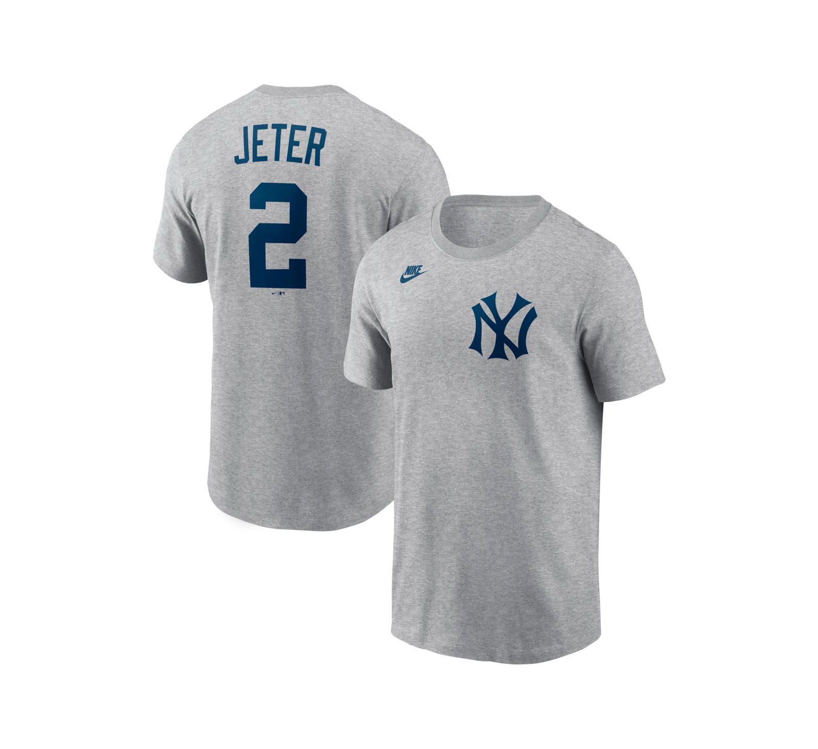 Nike Men's Derek Jeter Heather Gray New York Yankees Cooperstown Collection Name & Number T-Shirt
