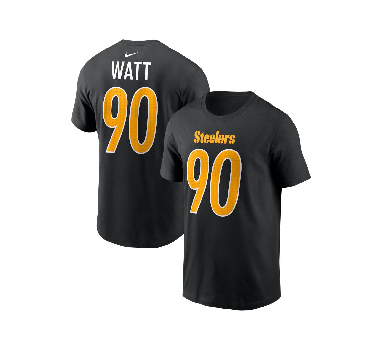 Мужская футболка Nike T.J. Watt Black Pittsburgh Steelers с именем и номером