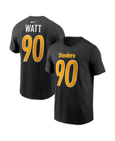 Nike Men's T.J. Watt Black Pittsburgh Steelers Carbon Name & Number T-Shirt