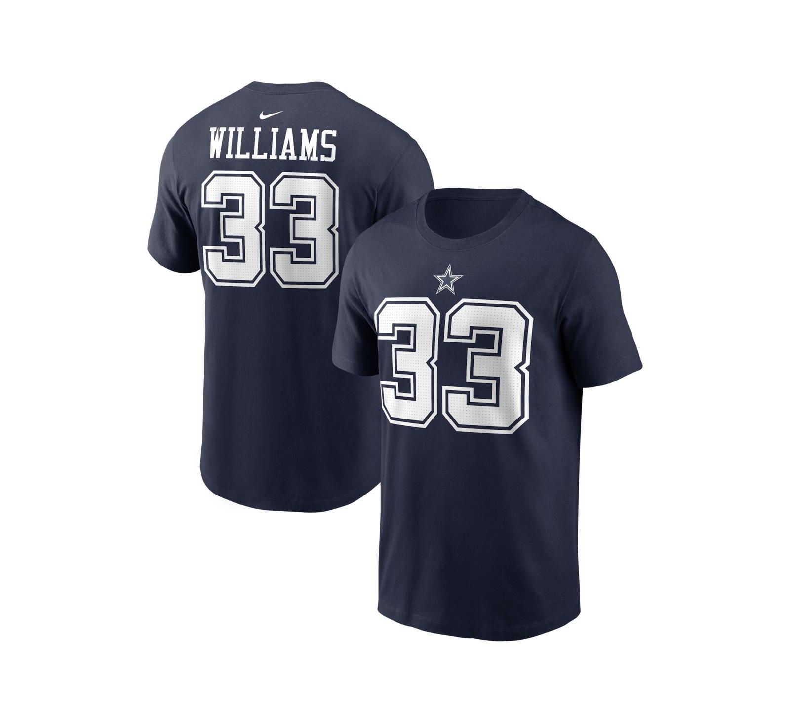 Nike Men's Javonte Williams Navy Dallas Cowboys Name & Number T-Shirt