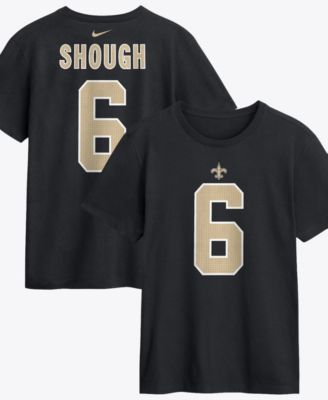Мужская футболка Nike Tyler Shough Black New Orleans Saints Name & Number