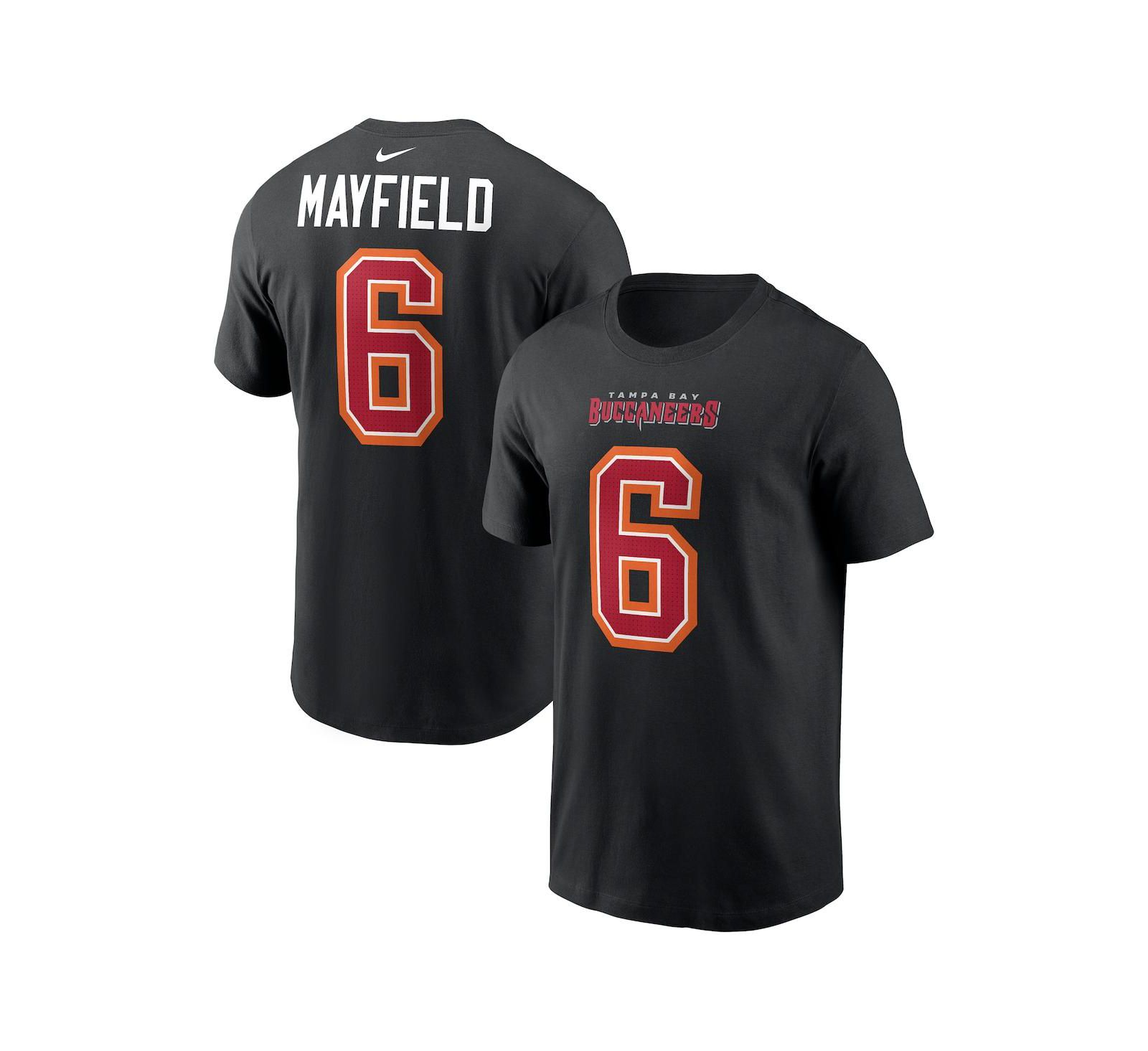 Мужская футболка Nike Baker Mayfield Black Tampa Bay Buccaneers с именем и номером