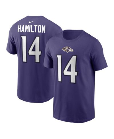 Мужская футболка Nike Kyle Hamilton Purple Baltimore Ravens с именем и номером