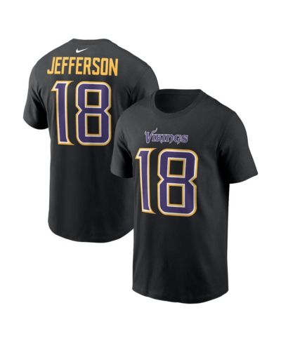 Nike Men's Justin Jefferson Black Minnesota Vikings Carbon Name & Number T-Shirt